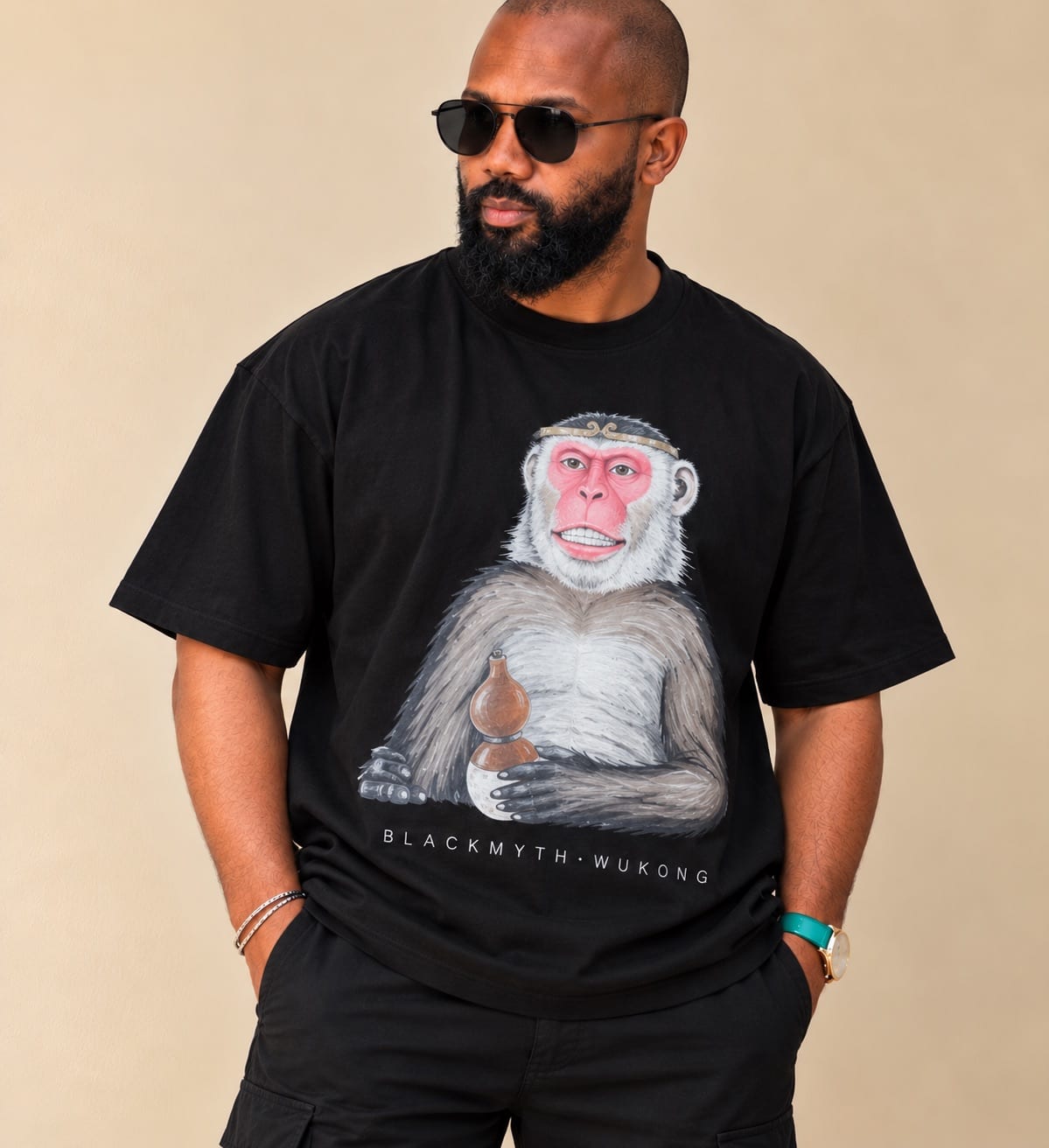 Black Myth Wukong Monkey Graphic T-Shirt