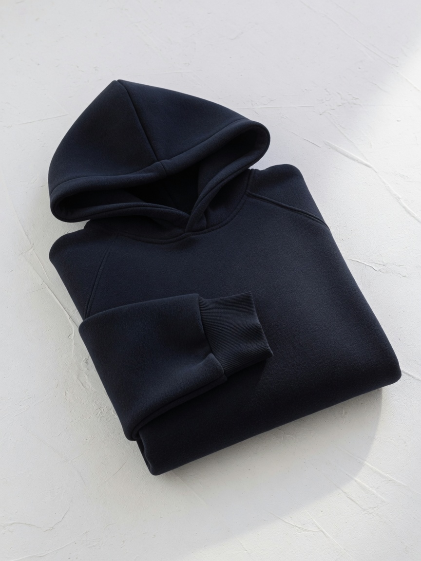 Fleece Hoodie — Navy